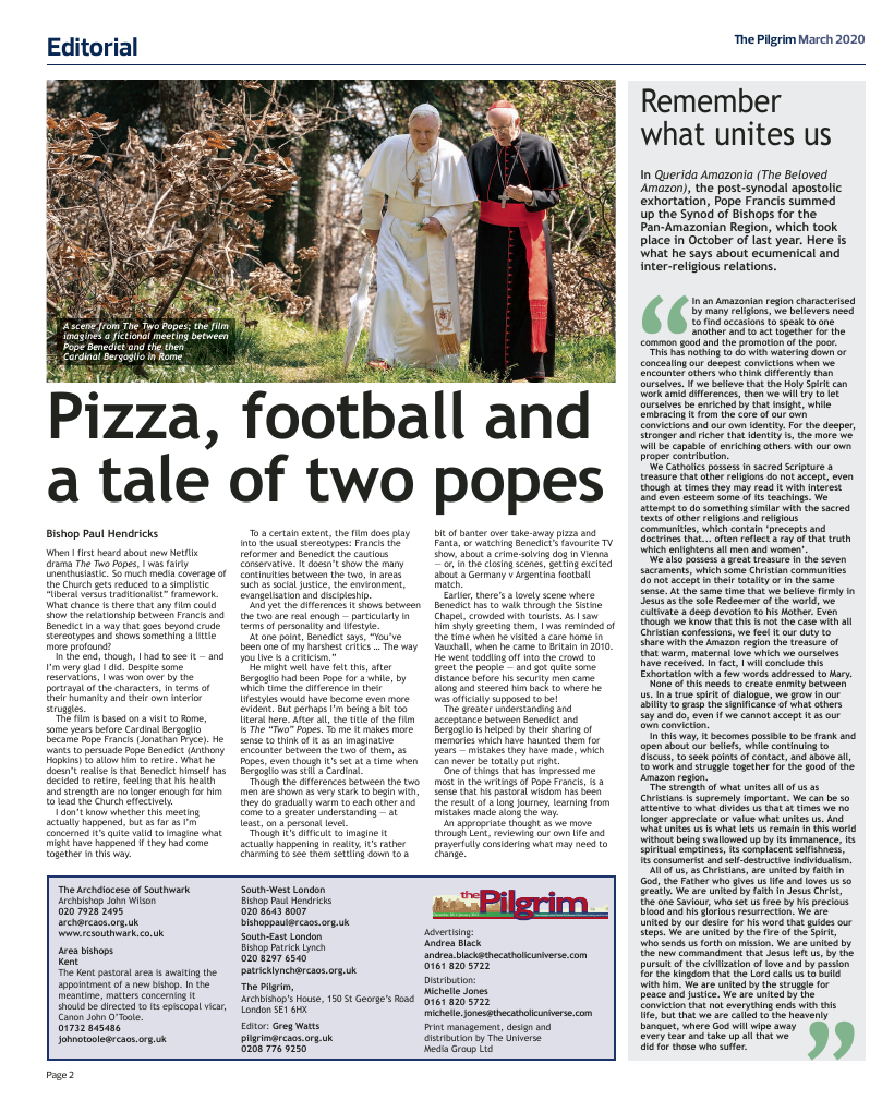 March 2020 edition of the The Pilgrim - Southwark