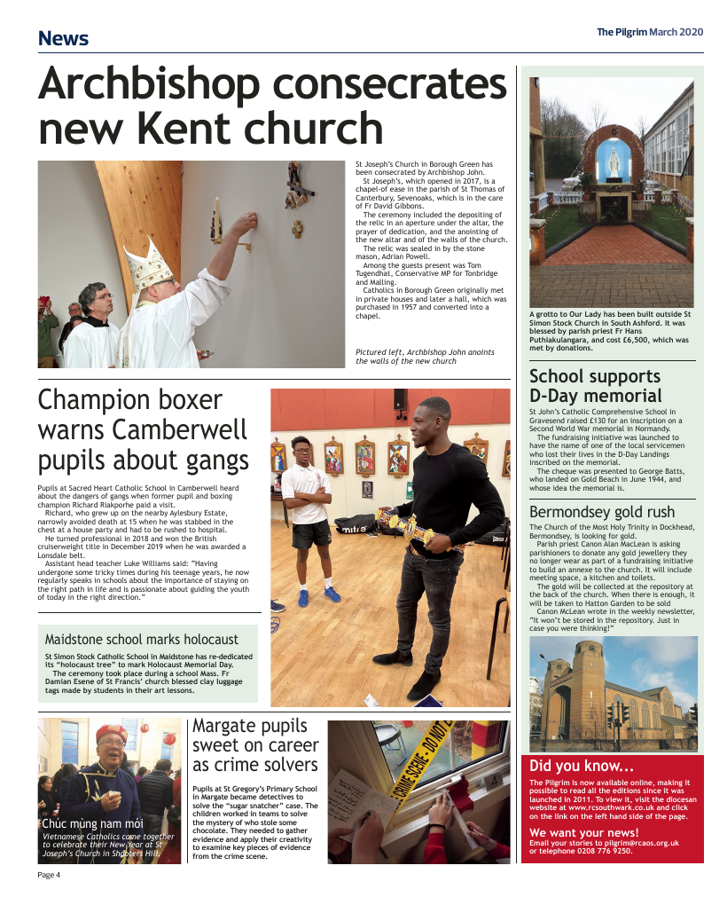 March 2020 edition of the The Pilgrim - Southwark