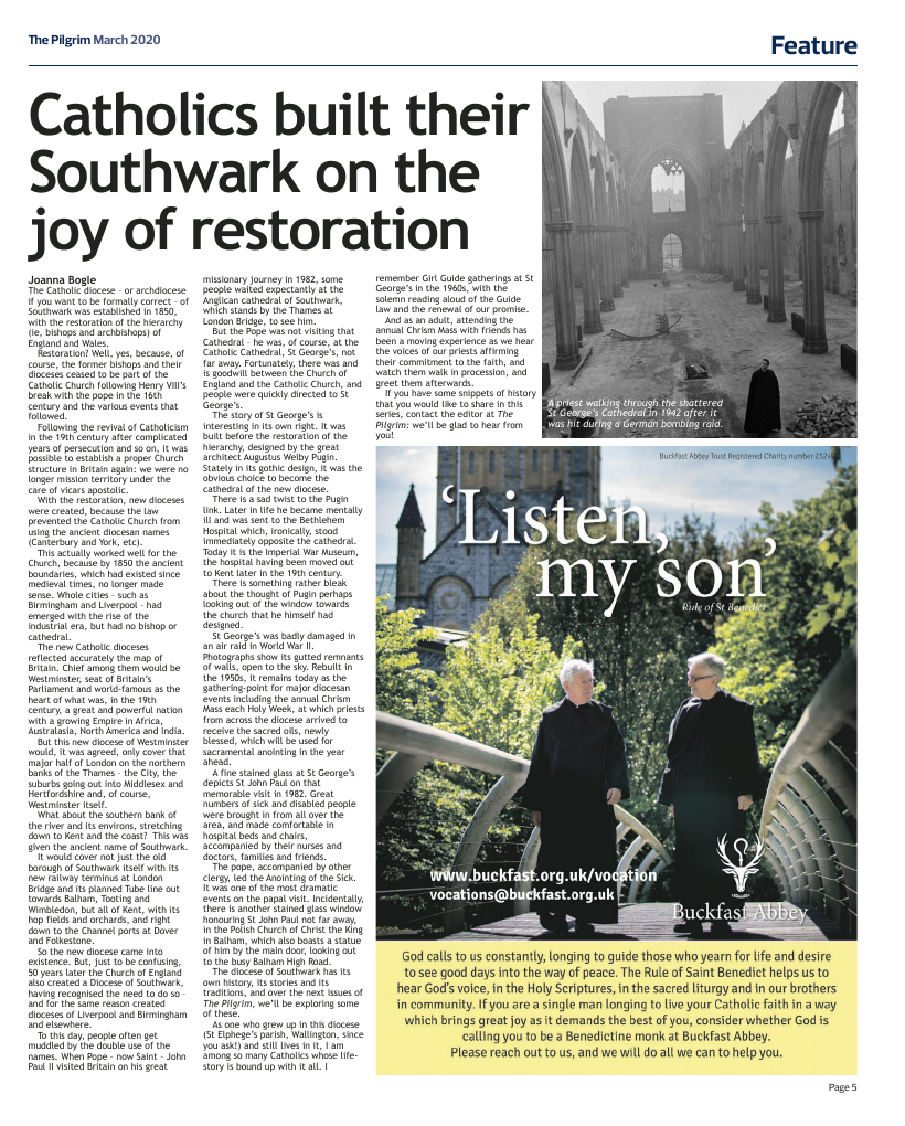 March 2020 edition of the The Pilgrim - Southwark