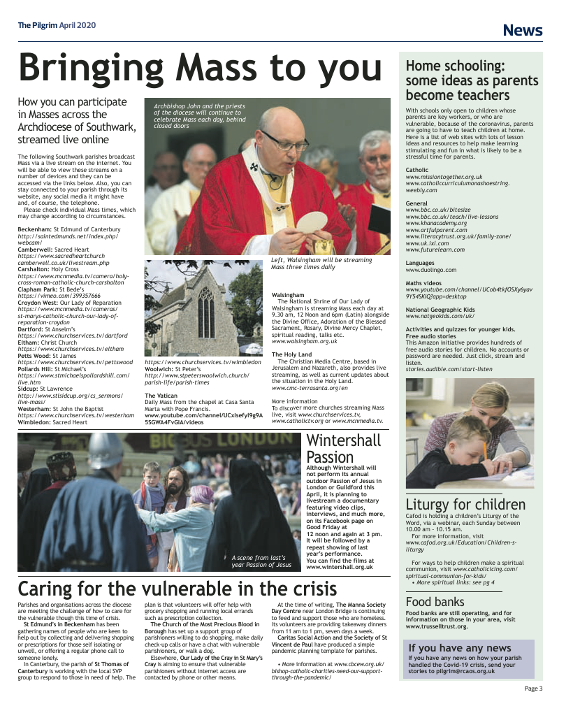 April 2020 edition of the The Pilgrim - Southwark