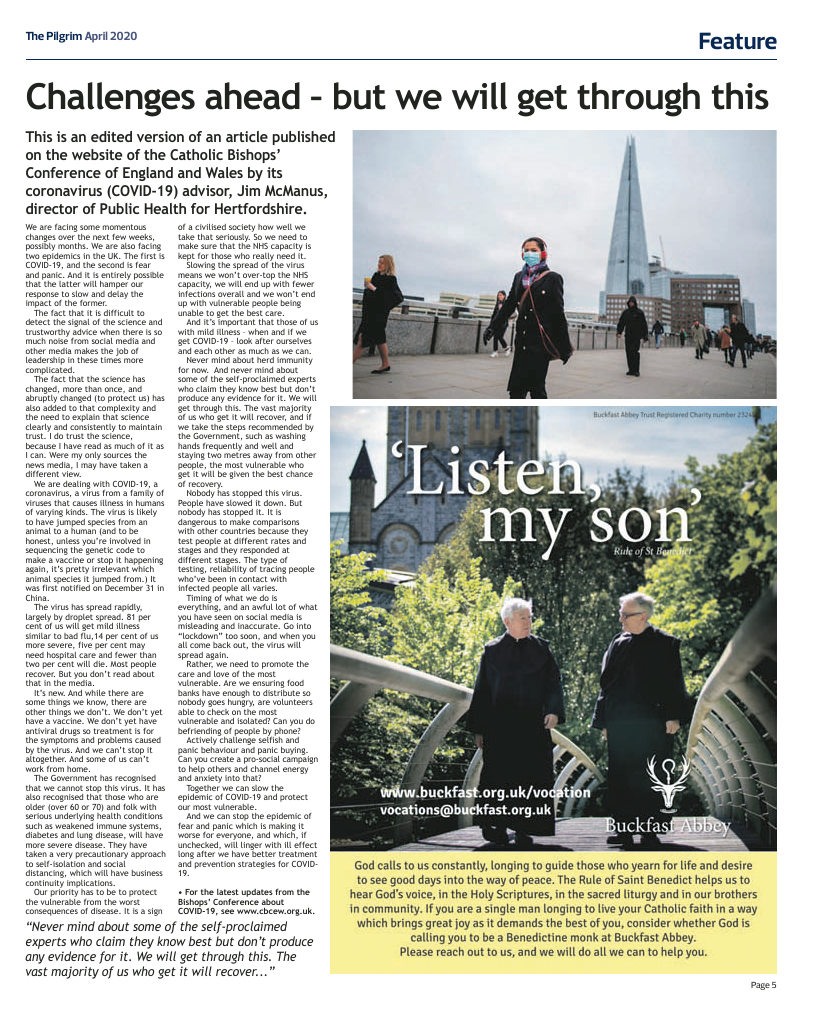 April 2020 edition of the The Pilgrim - Southwark