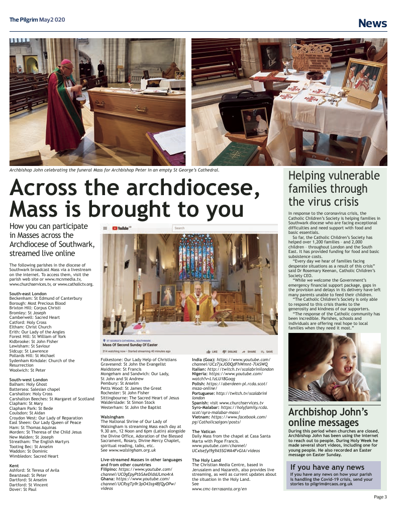 May 2020 edition of the The Pilgrim - Southwark