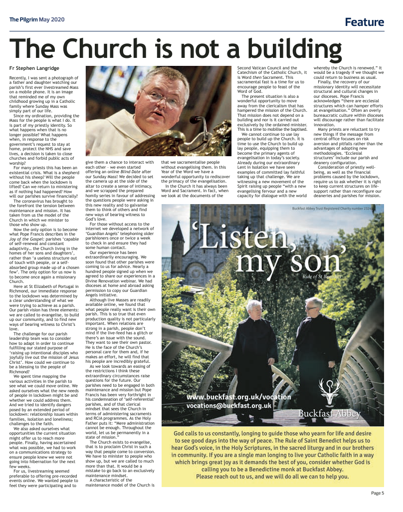 May 2020 edition of the The Pilgrim - Southwark