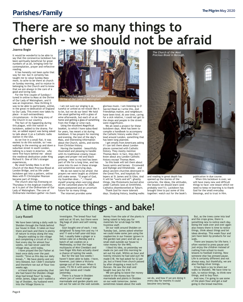 May 2020 edition of the The Pilgrim - Southwark