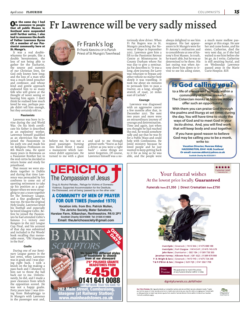 April 2020 edition of the Flourish - Archdiocese of Glasgow Journal 