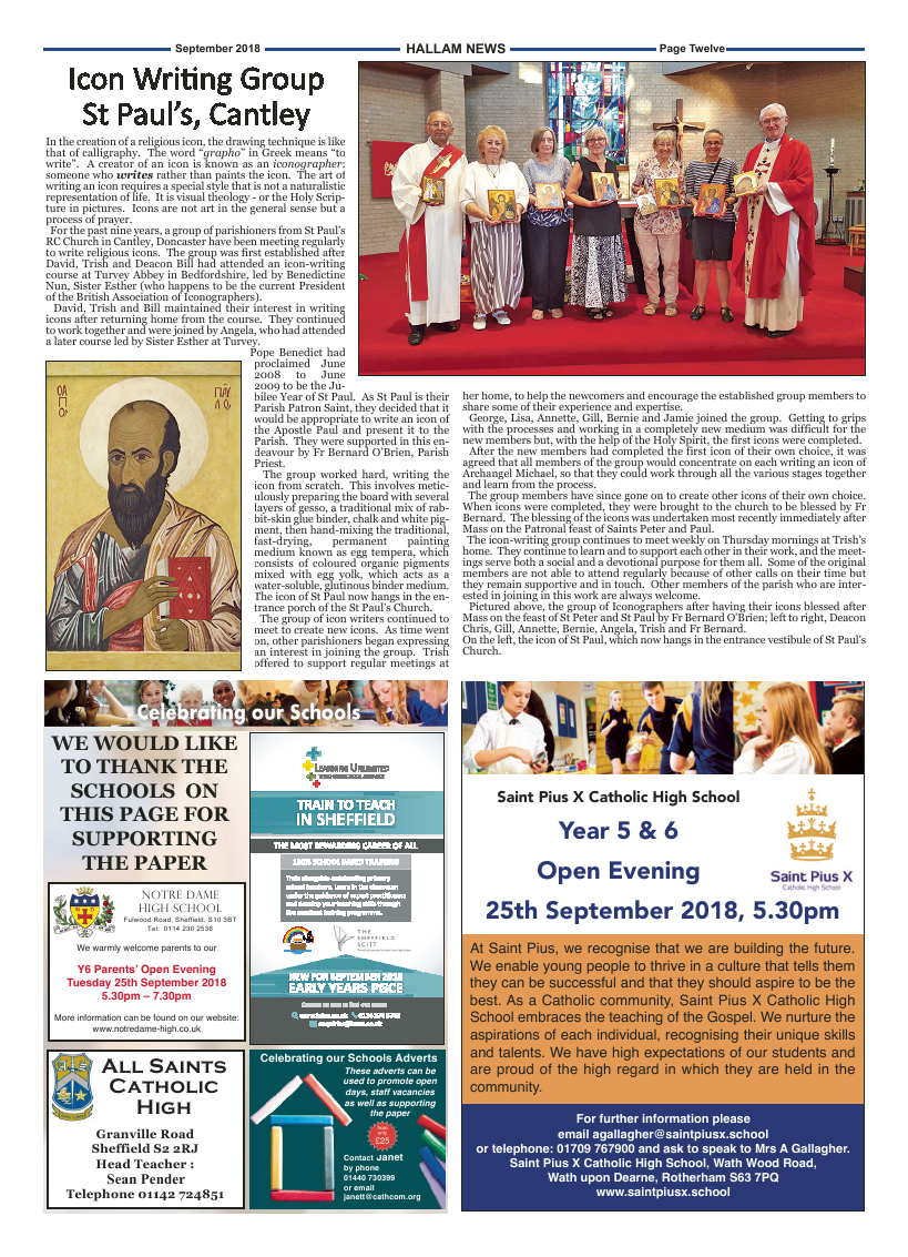 Sept 2018 edition of the Hallam News - Page 