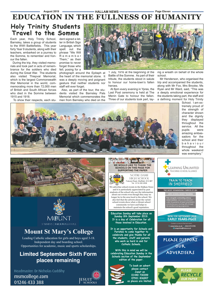 Aug 2019 edition of the Hallam News - Page 