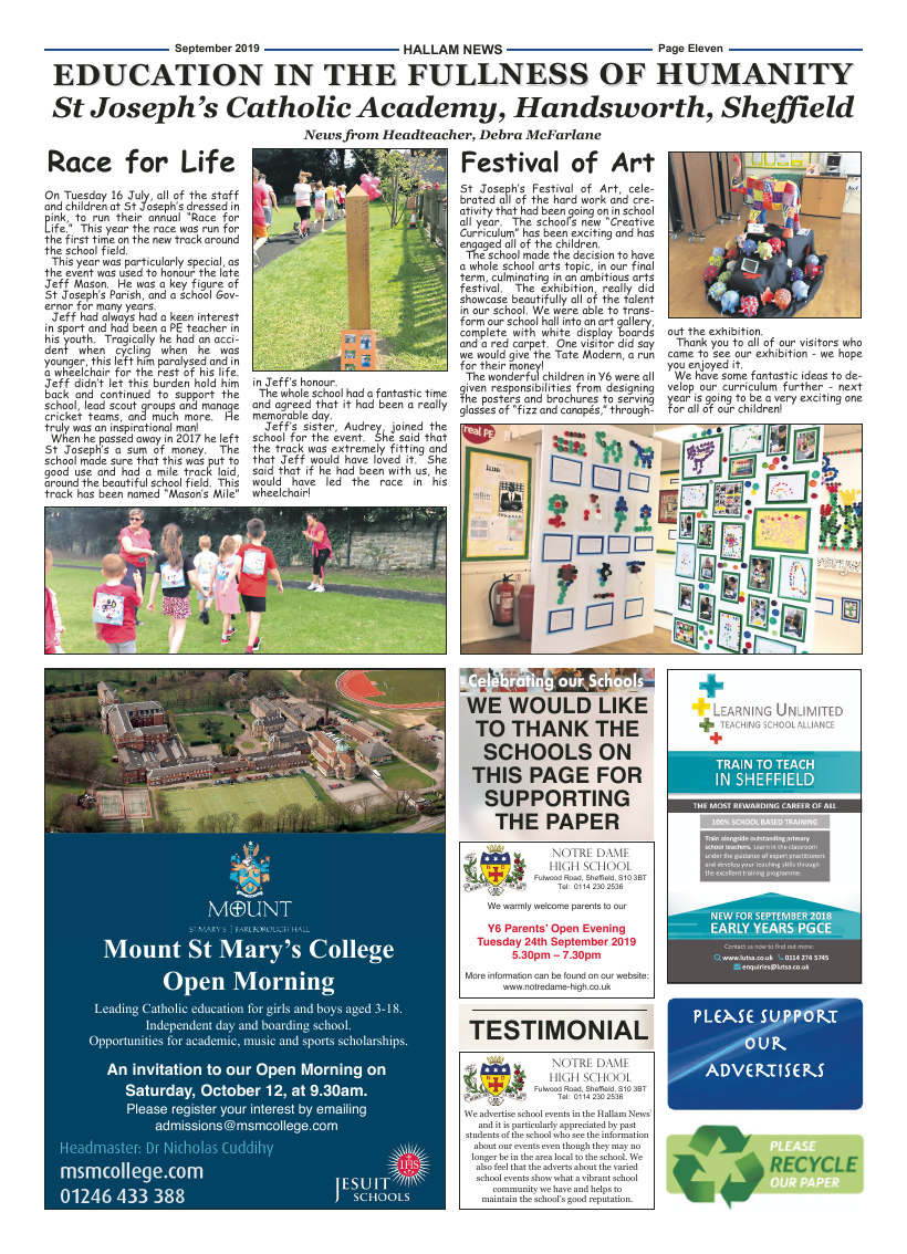 Sept 2019 edition of the Hallam News - Page 