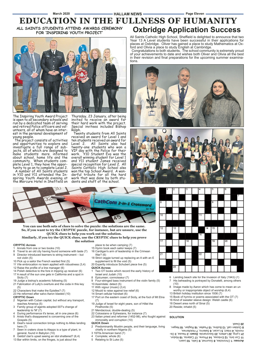 Mar 2020 edition of the Hallam News