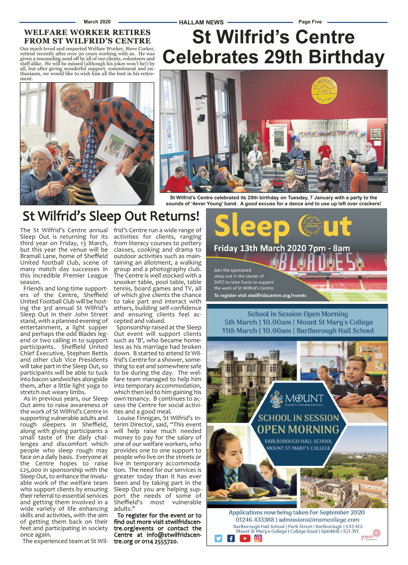 Mar 2020 edition of the Hallam News