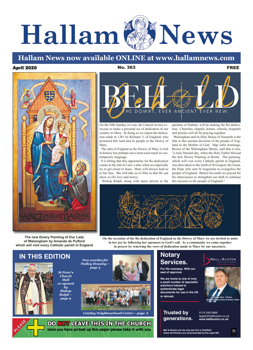Apr 2020 edition of the Hallam News