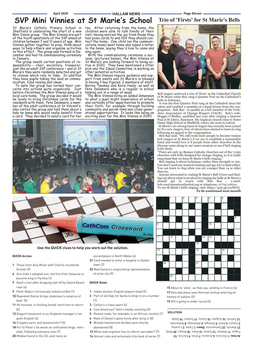 Apr 2020 edition of the Hallam News