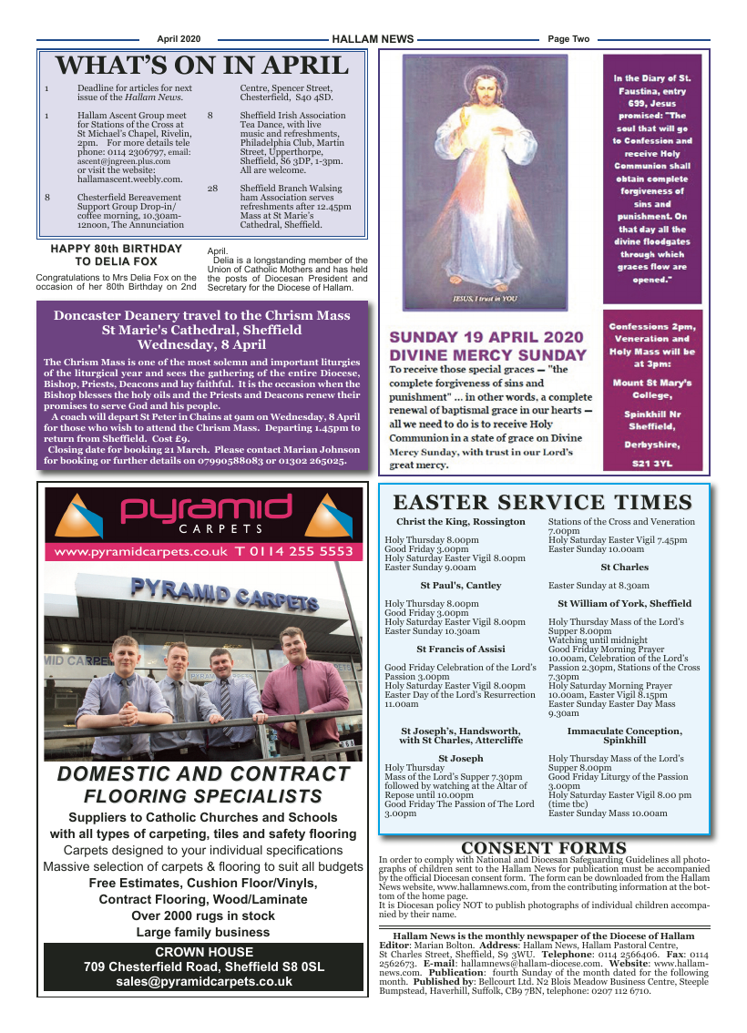 Apr 2020 edition of the Hallam News