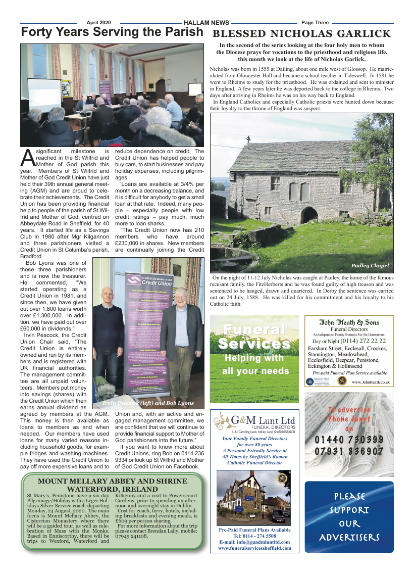 Apr 2020 edition of the Hallam News