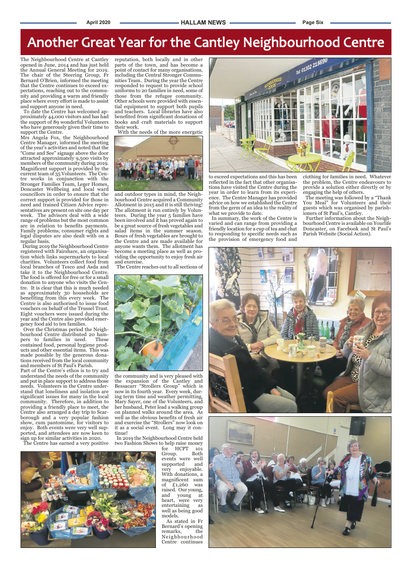 Apr 2020 edition of the Hallam News