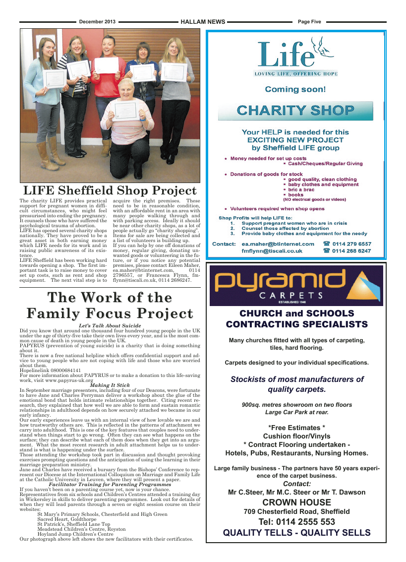 Dec 2013 edition of the Hallam News