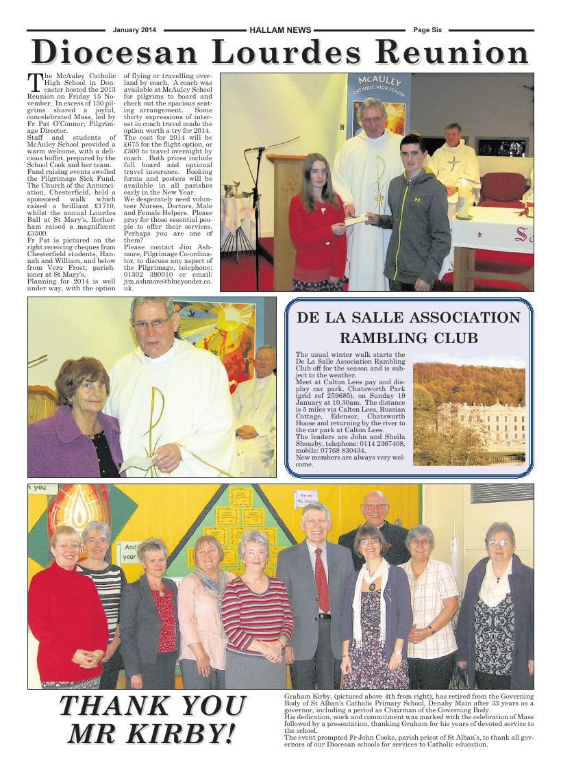 Jan 2014 edition of the Hallam News