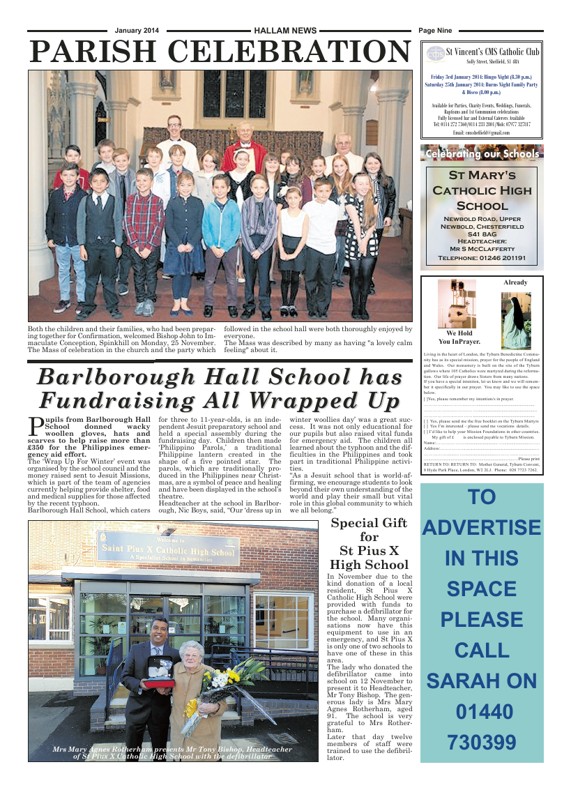 Jan 2014 edition of the Hallam News