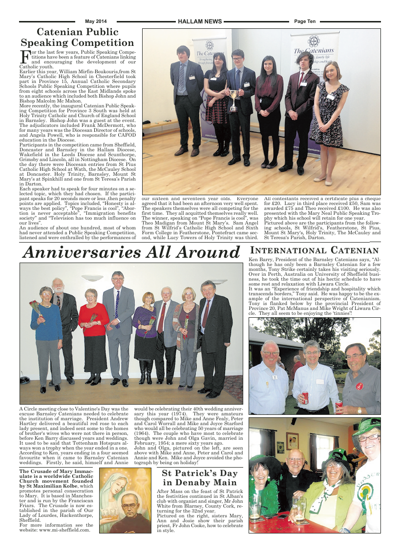May 2014 edition of the Hallam News