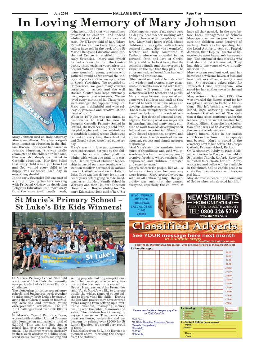 Jul 2014 edition of the Hallam News