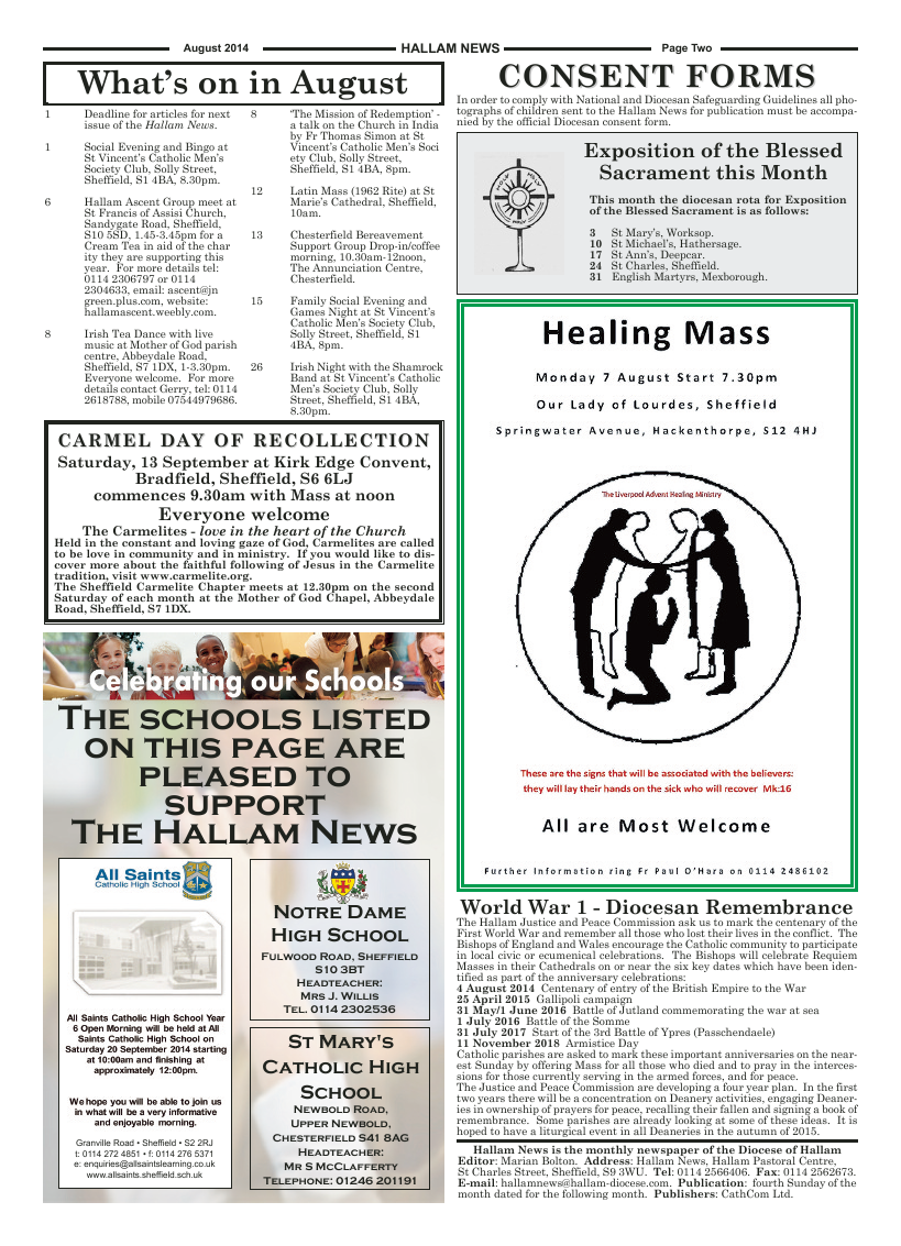 Aug 2014 edition of the Hallam News