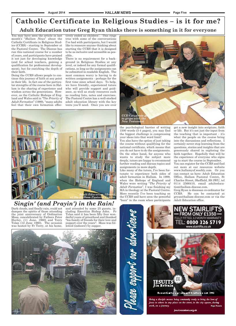 Aug 2014 edition of the Hallam News