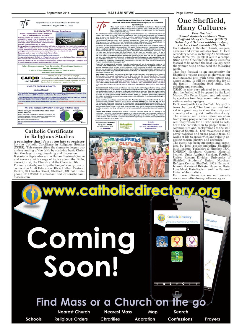 Sept 2014 edition of the Hallam News