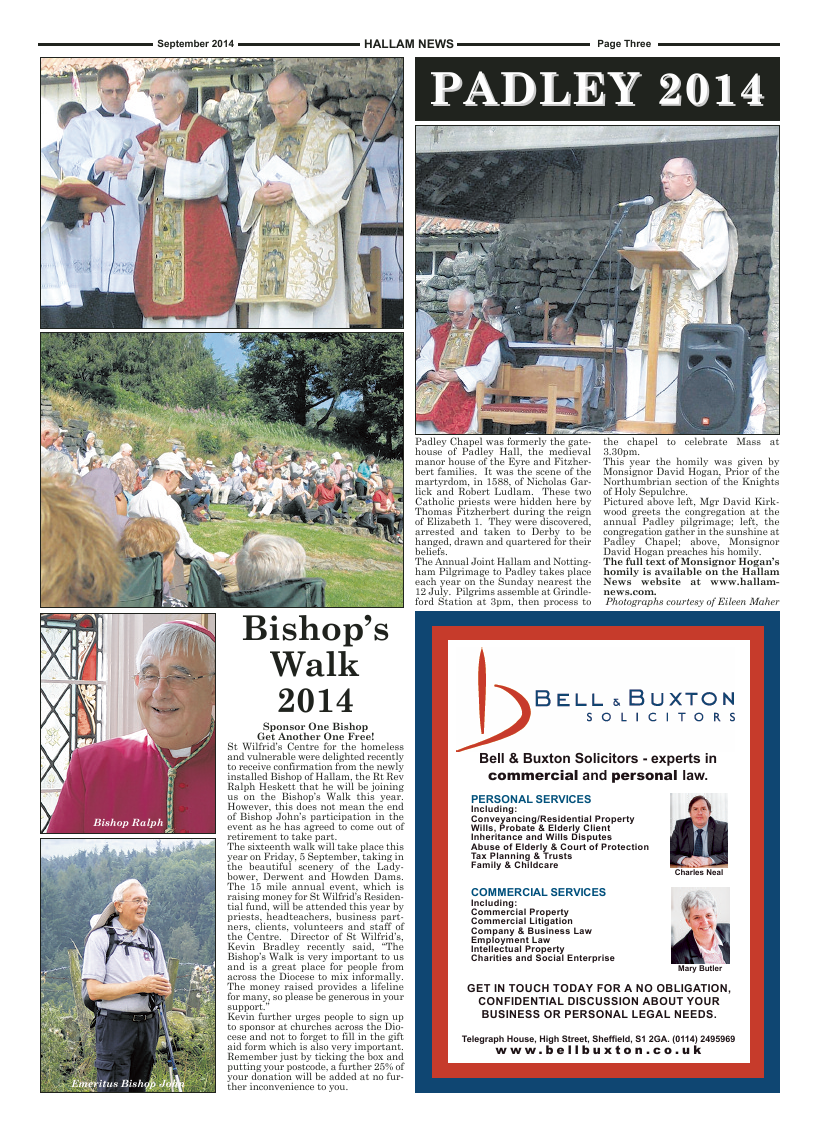 Sept 2014 edition of the Hallam News