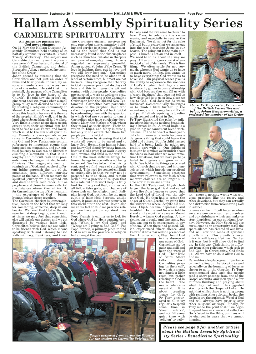 Sept 2014 edition of the Hallam News