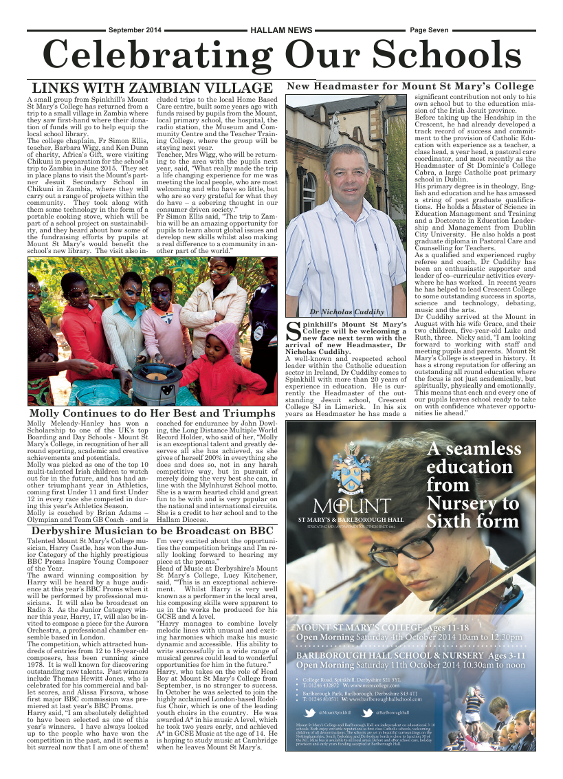 Sept 2014 edition of the Hallam News