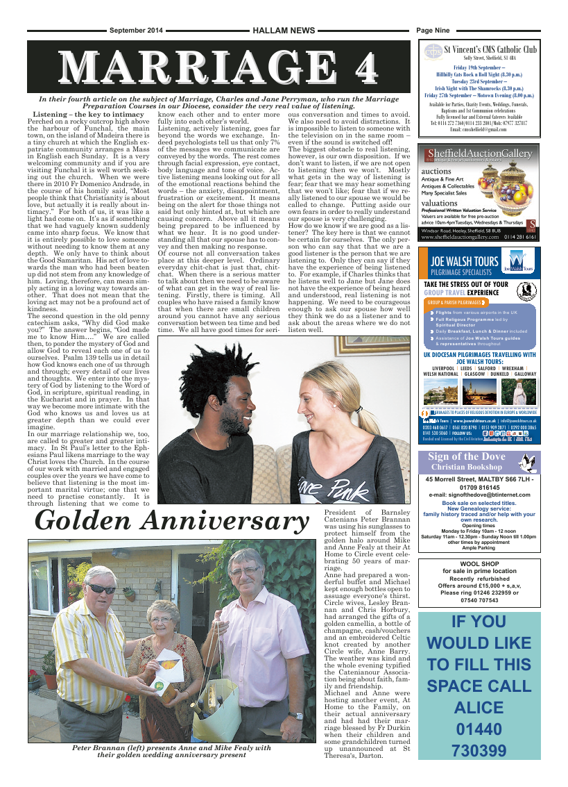 Sept 2014 edition of the Hallam News