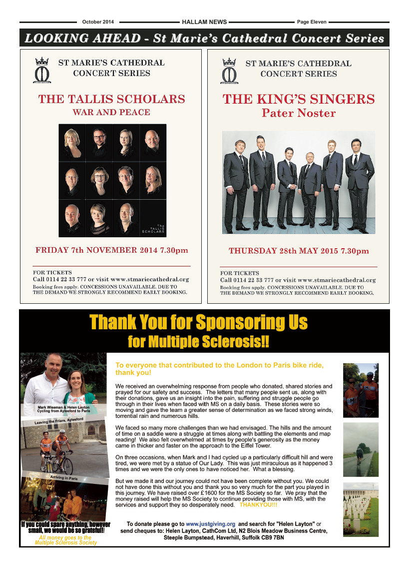 Oct 2014 edition of the Hallam News