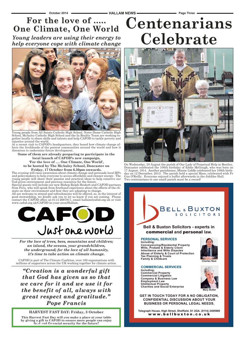 Oct 2014 edition of the Hallam News