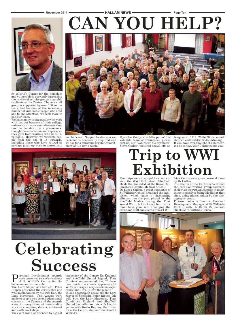 Nov 2014 edition of the Hallam News