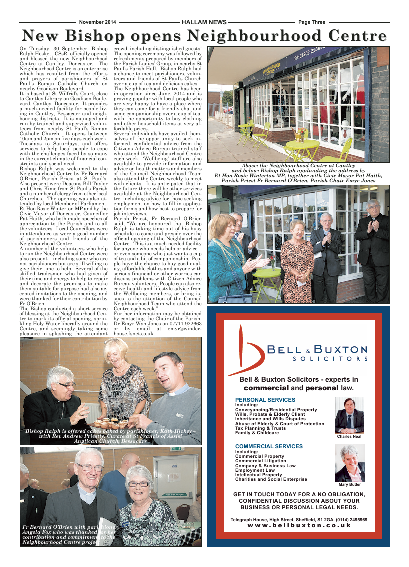 Nov 2014 edition of the Hallam News