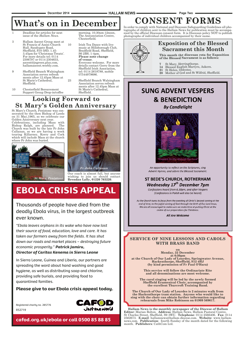 Dec 2014 edition of the Hallam News