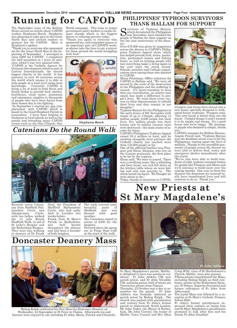 Dec 2014 edition of the Hallam News