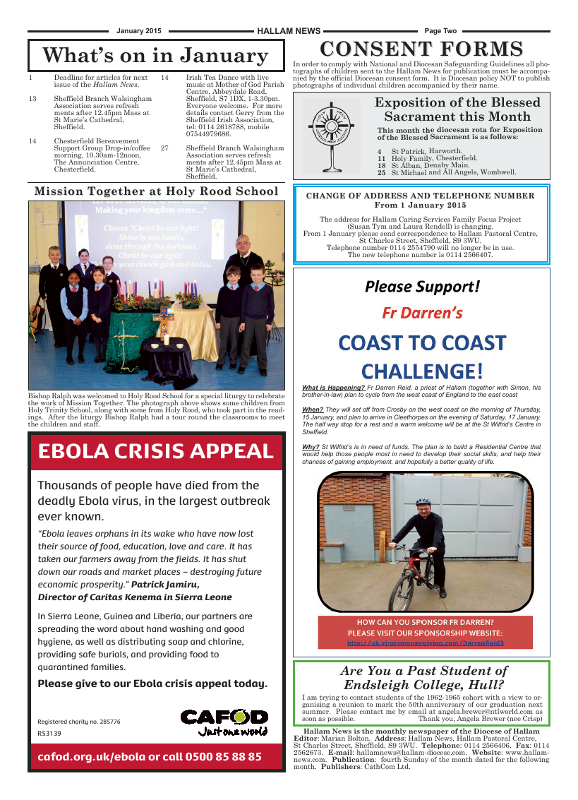 Jan 2015 edition of the Hallam News