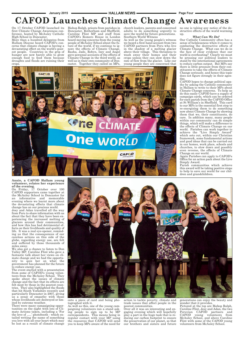 Jan 2015 edition of the Hallam News