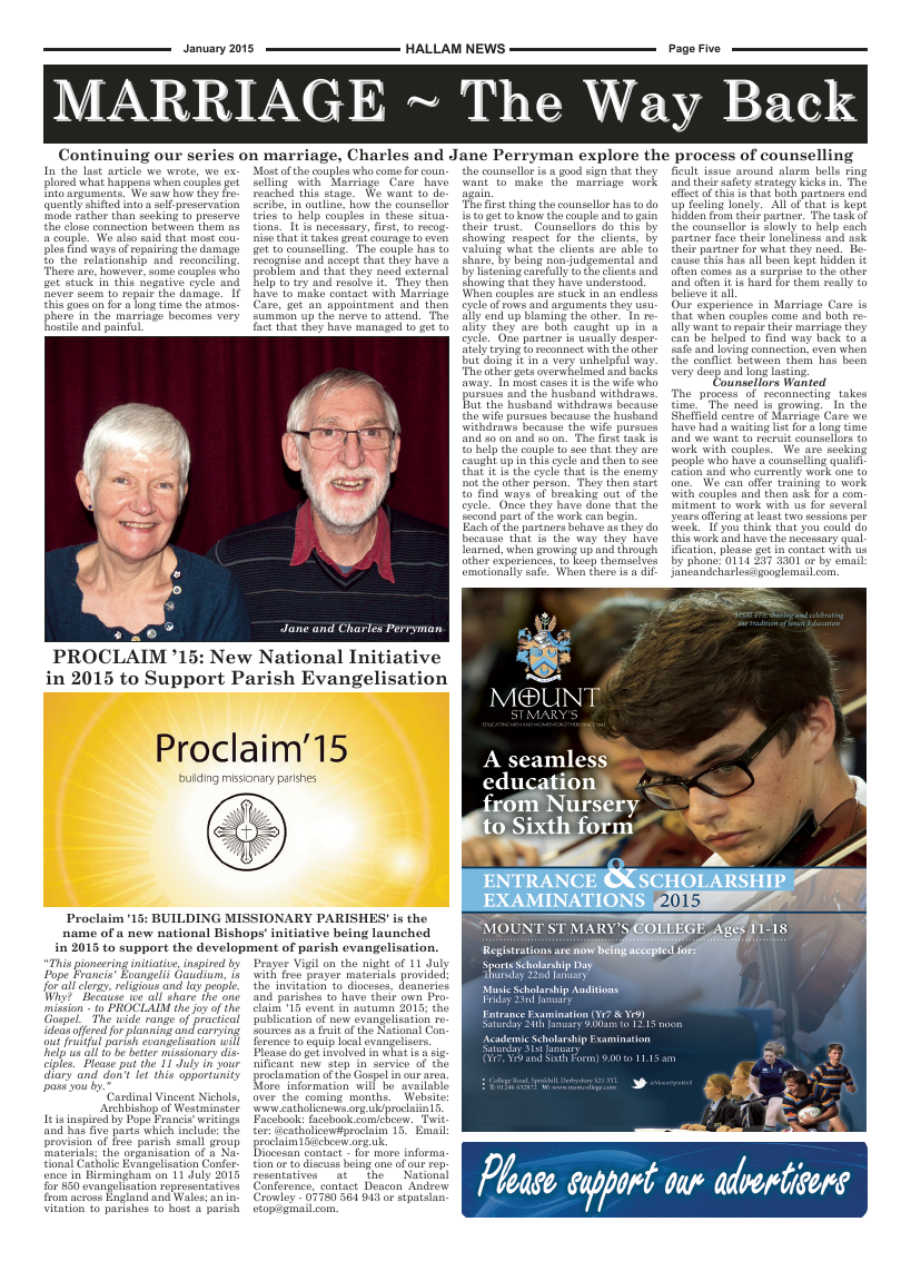 Jan 2015 edition of the Hallam News