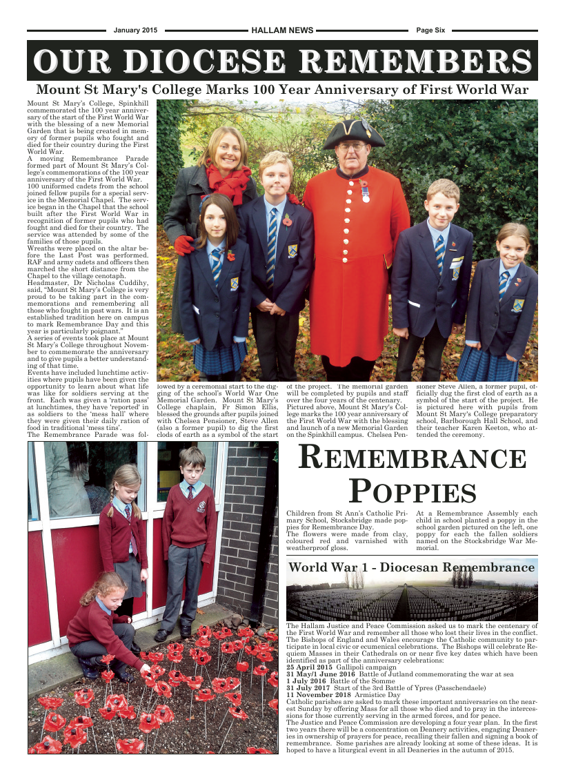 Jan 2015 edition of the Hallam News