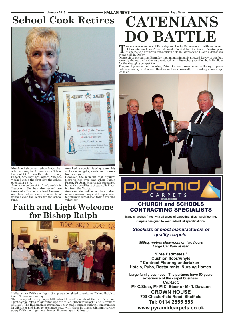 Jan 2015 edition of the Hallam News