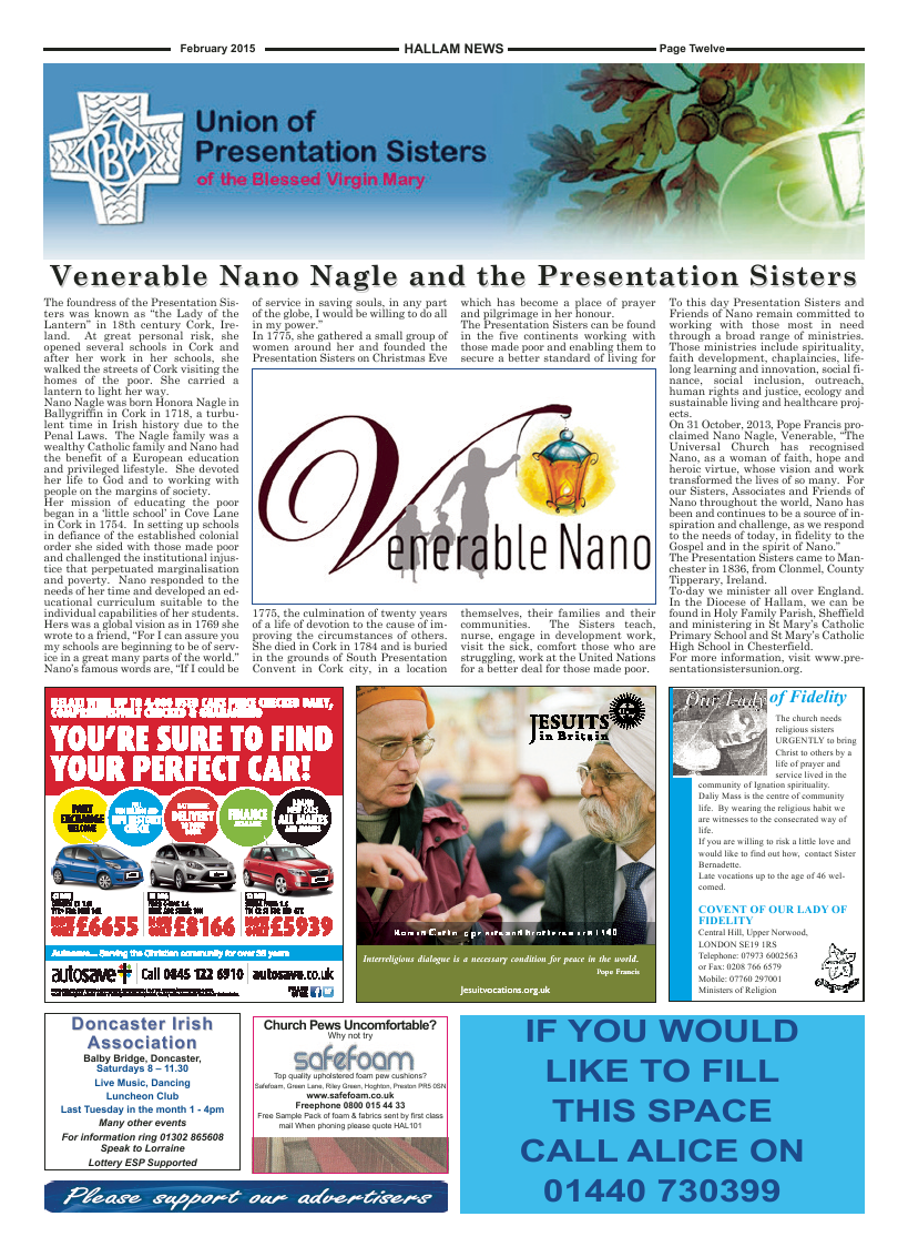 Feb 2015 edition of the Hallam News