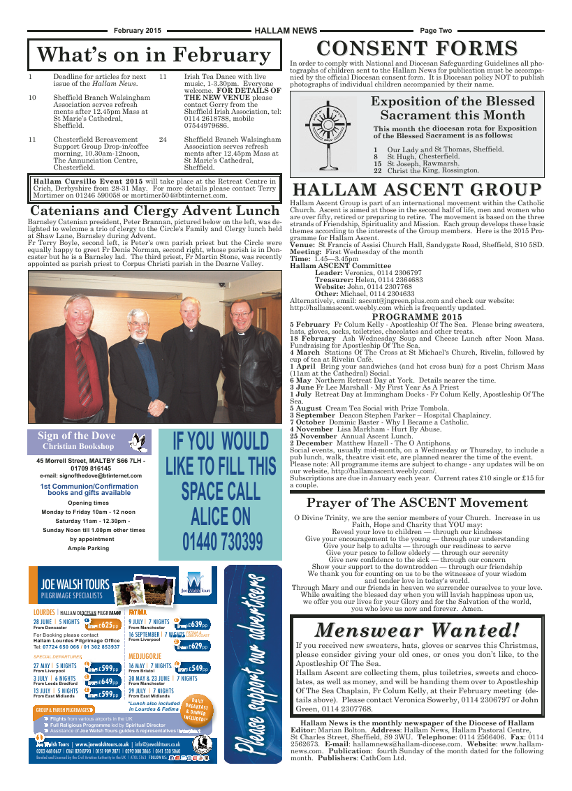 Feb 2015 edition of the Hallam News