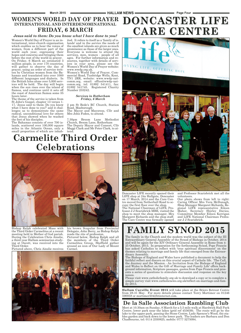 Mar 2015 edition of the Hallam News