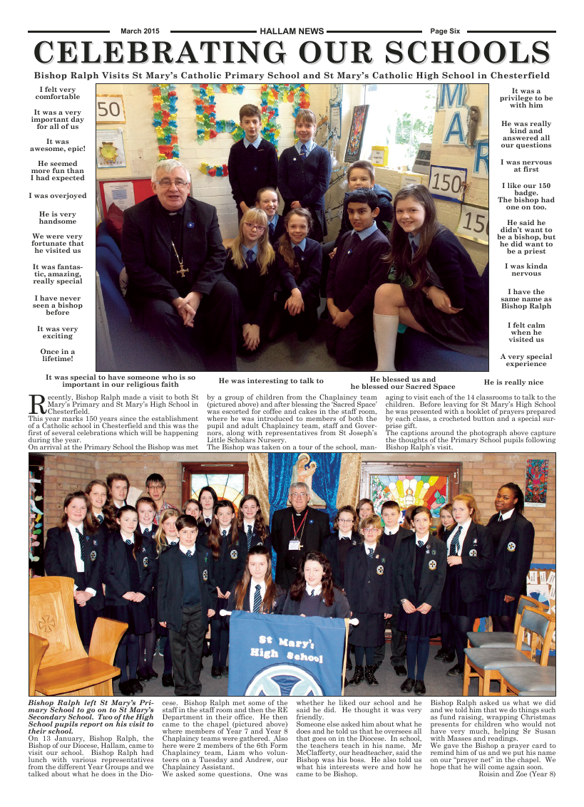 Mar 2015 edition of the Hallam News