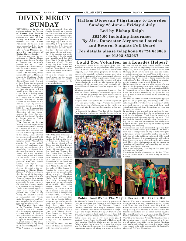 Apr 2015 edition of the Hallam News