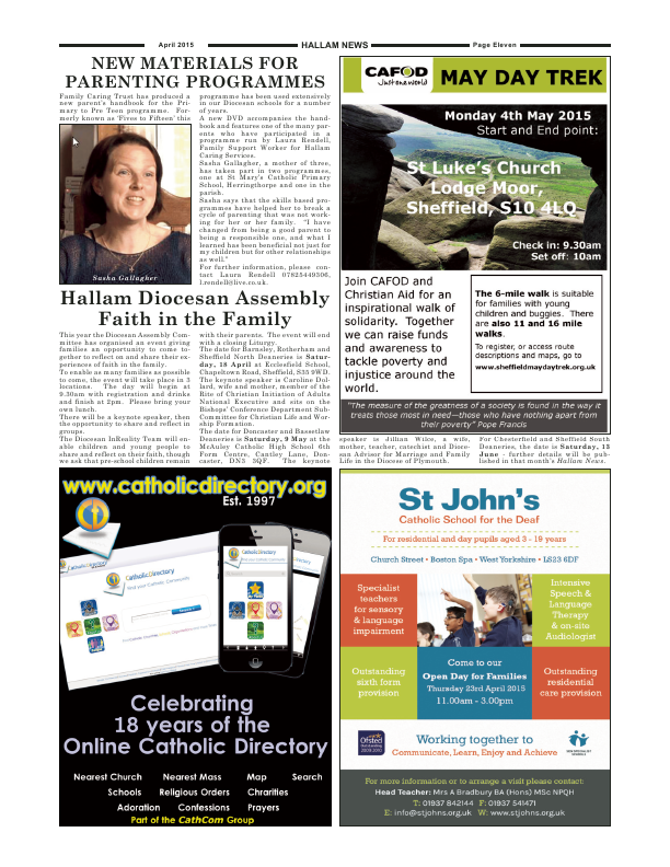 Apr 2015 edition of the Hallam News