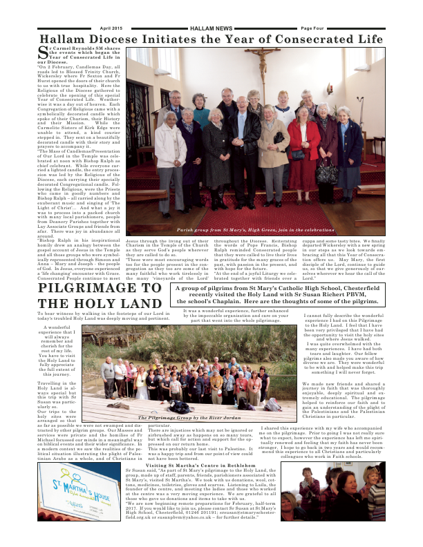 Apr 2015 edition of the Hallam News