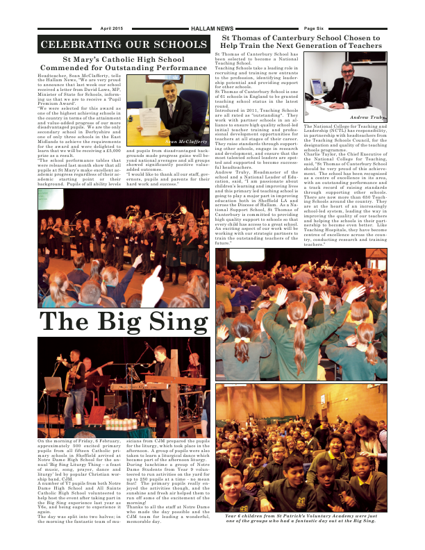 Apr 2015 edition of the Hallam News